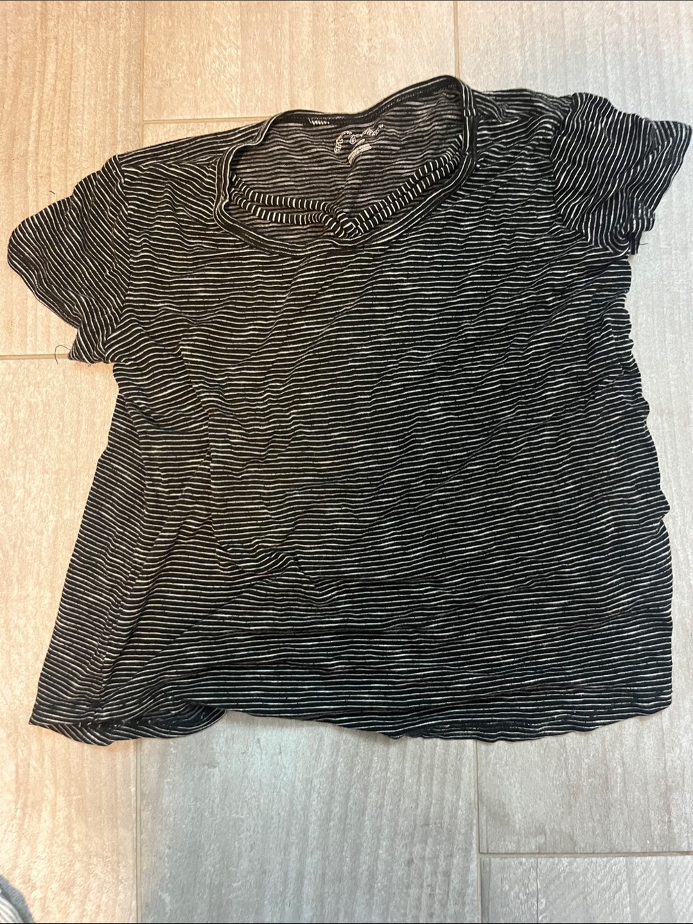 art class Black and White Microstripe Short Sleeve Tee